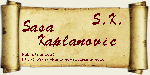 Saša Kaplanović vizit kartica
